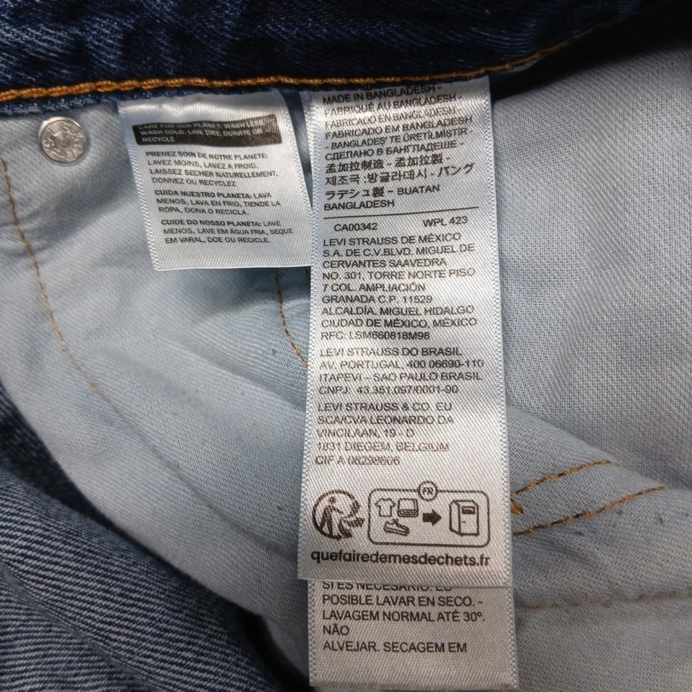 Levi's 550 Relaxed Fit Tapered Leg Jeans Mens 50x32‎ Dark Wash Blue Denim EUC
